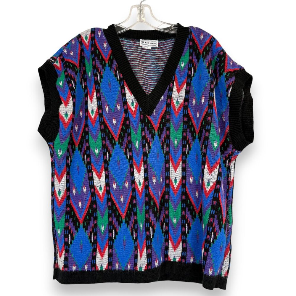 Vintage Multicolor V-Neck Sweater